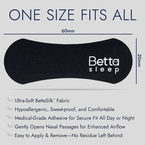Betta Sleep BettaSilk Nasal Strips | 30 Pack Black-Betta Sleep-Matakana Pharmacy