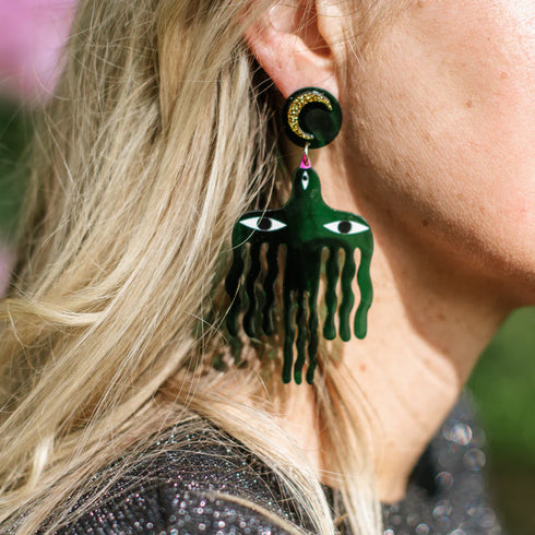 Big Birds Green Earrings-Studio Soph-Matakana Pharmacy