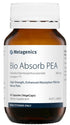 Image of Metagenics Bio Absorb PEA 42 capsules in a brown glass bottle with white label and white plastic lid