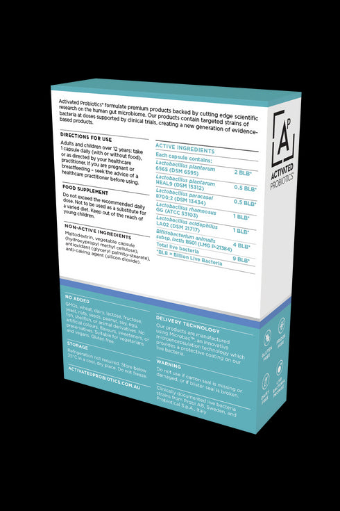 Image of the back of the box of Biome Daily Probiotic 30vcaps