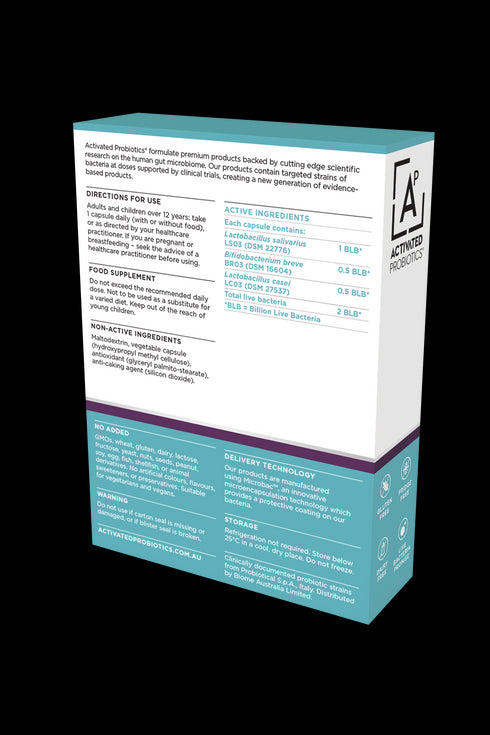 Image of the back of the Biome Derma Probiotic 30caps