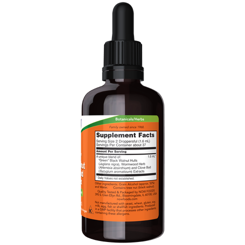 Green Black Walnut Wormwood Complex Liquid 59ml-NOW Supplements-Matakana Pharmacy