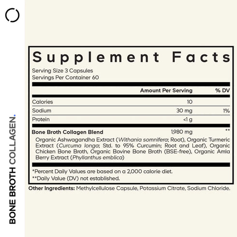 Bone Broth Collagen 180 Capsules-CODEAGE-Matakana Pharmacy