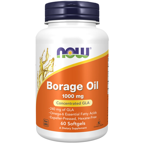 Borage Oil 1000mg 60 softgels-NOW Supplements-Matakana Pharmacy
