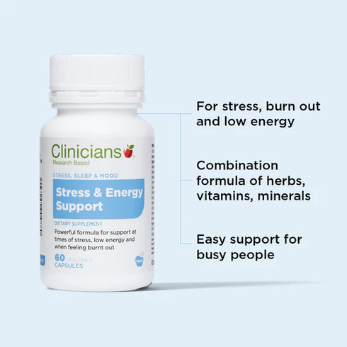 Stress & Energy Support 180 Capsules | Clinicians-Clinicians-Matakana Pharmacy