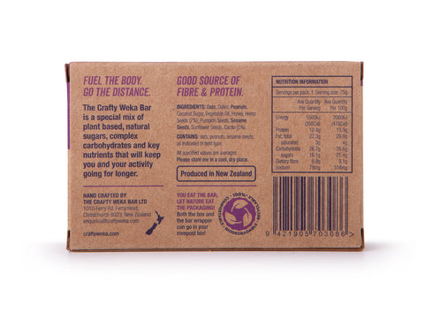 Cacao & Hemp Snack Bar 75g | Crafty Weka-Crafty Weka-Matakana Pharmacy