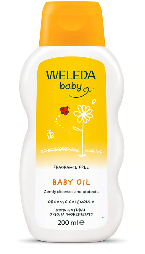 Calendula Baby Oil, Fragrance Free, 200ml-Weleda-Matakana Pharmacy