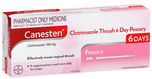 CANESTEN 6 Day Vaginal Pessary 100mg-Matakana Pharmacy