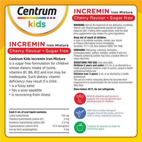 Centrum for Kids Incremin 200ml-Haleon-Matakana Pharmacy