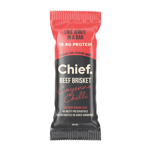 Beef Brisket Protein Bar Cayenne Chilli 40g-Chief Nutrition-Matakana Pharmacy