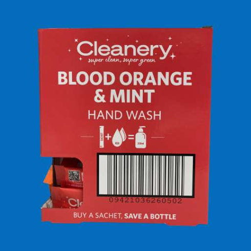 Cleanery Blood Orange & Mint Hand Wash Inner (25 x 12.5g Sachets)-Cleanery-Matakana Pharmacy