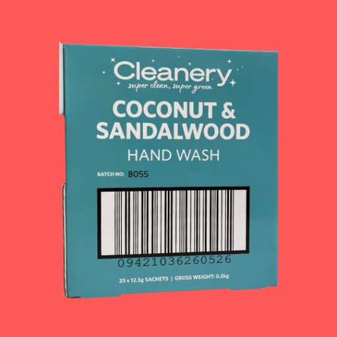 Cleanery Coconut & Sandalwood Hand Wash Inner (25 x 12.5g Sachets)-Cleanery-Matakana Pharmacy
