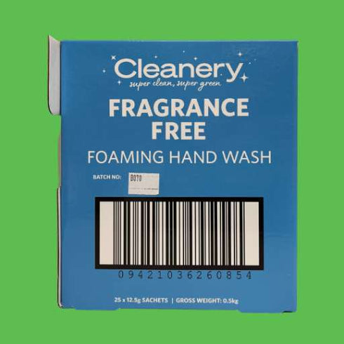 Cleanery Fragrance Free Foam Hand Wash Inner (25 x 12.5g Sachets)-Cleanery-Matakana Pharmacy