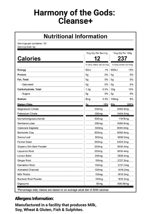 Harmony of the Gods - Cleanse+ 150g-Hercules-Matakana Pharmacy