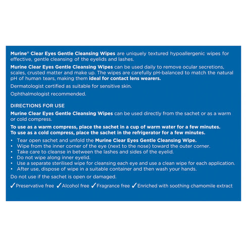 Image of the side of the box for Clear Eyes Wipes 30pk