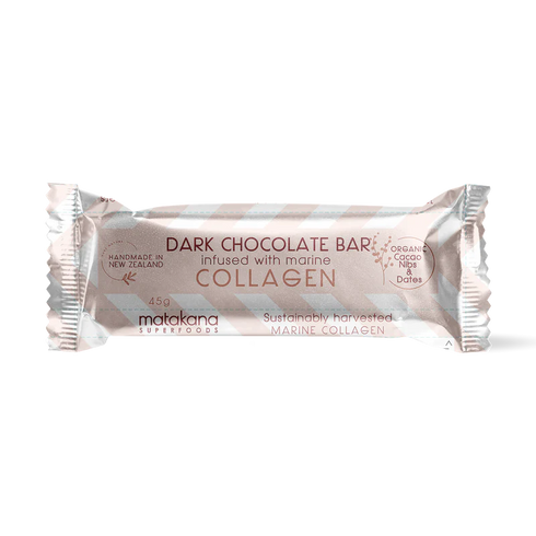 Image of Collagen Dark Chocolate Beauty Bar in wrapper