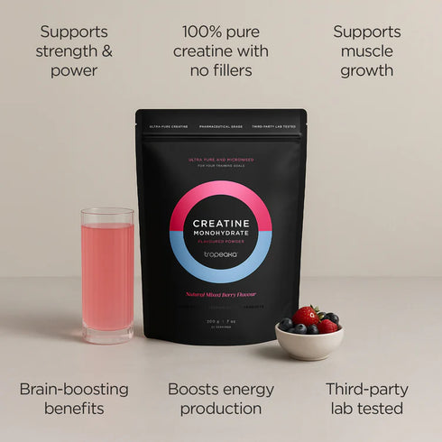 Creatine Monohydrate Mixed Berry Powder 200g-Tropeaka-Matakana Pharmacy