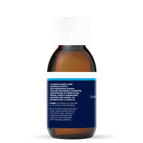 Pure Sweet Almond Oil 100ml, side of the bottle showing the botanical name and directions