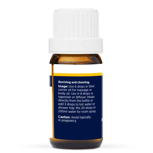Joyful Moments Pure Essential Oil Blend 10ml, side of the bottle listing the oils in the blend