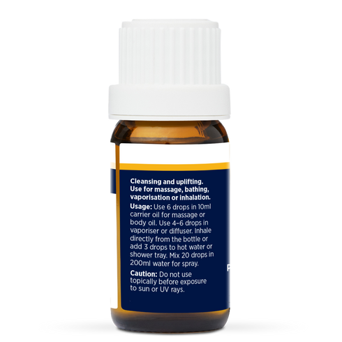Oranges and Lemons Pure Essential Oil Blend 10ml, side of the bottle listing the oils in the blend