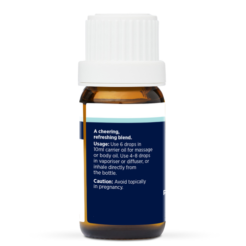 Springs Awakening Pure Essential Oil Blend 10ml, side of the bottle listing the oils in the blend