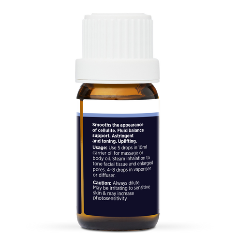 Grapefruit Pure Essential Oil 10ml, side of the bottle showing the botanical name and directions