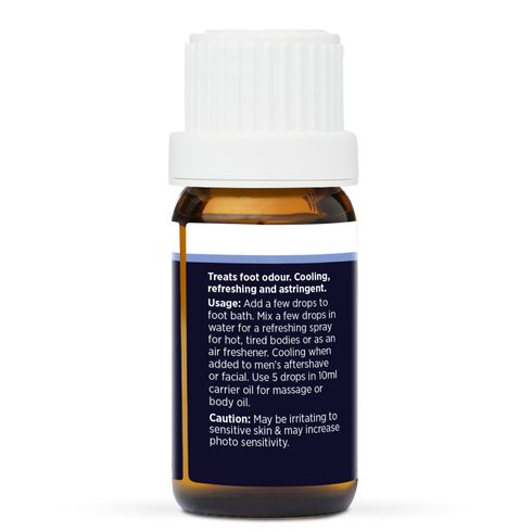 Lime Pure Essential Oil 10ml, side of the bottle showing the botanical name and directions
