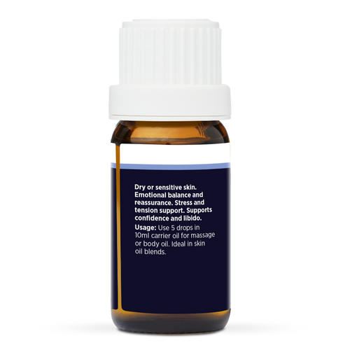 Neroli Pure Essential Oil 10ml, side of the bottle showing the botanical name and directions