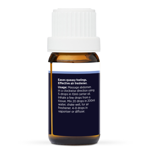Spearmint Pure Essential Oil 10ml, side of the bottle showing the botanical name and directions