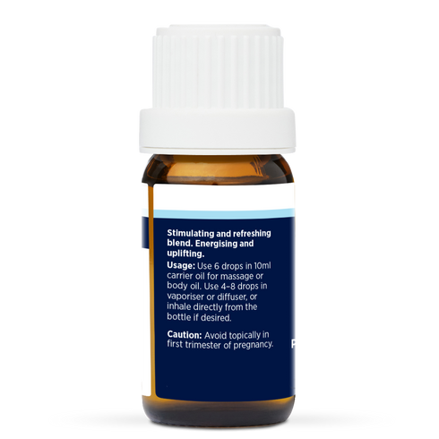 Breath of Fresh Air Pure Essential Oil Blend 10ml, side of the bottle listing the oils in the blend