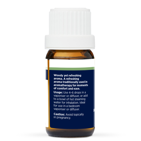 Bronchial Benefit Pure Essential Oil Blend 10ml, side of the bottle listing the oils in the blend