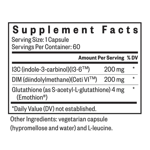 DIM + I3C 60 Capsules-Seeking Health-Matakana Pharmacy