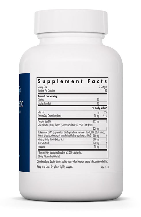 Image of DIM Palmetto Prostate Formula 60sgcaps supplement facts