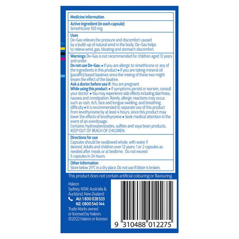 De-Gas 48 Capsules Economy Pack-Haleon-Matakana Pharmacy