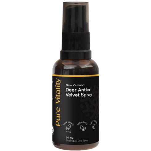 Image of black bottle of Deer Antler Velvet Spray 30ml
