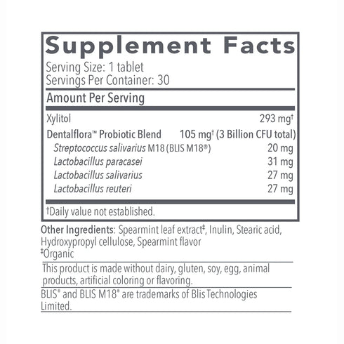 Image of Dentalflora supplement facts