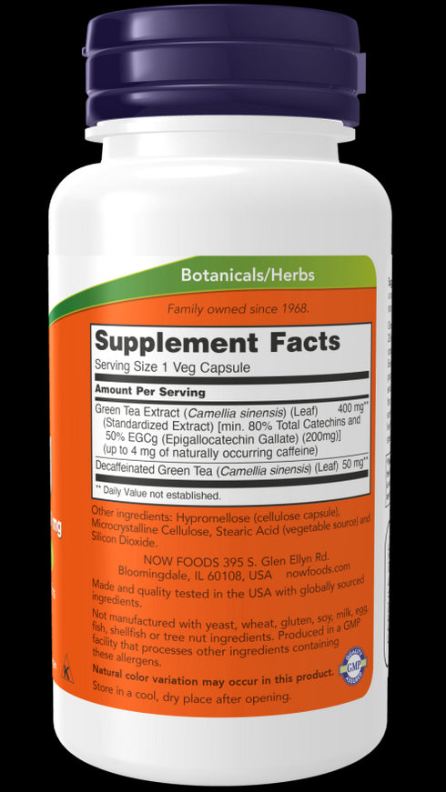 Image of EGCg, Green Tea Extract 400mg 90vcaps supplement facts