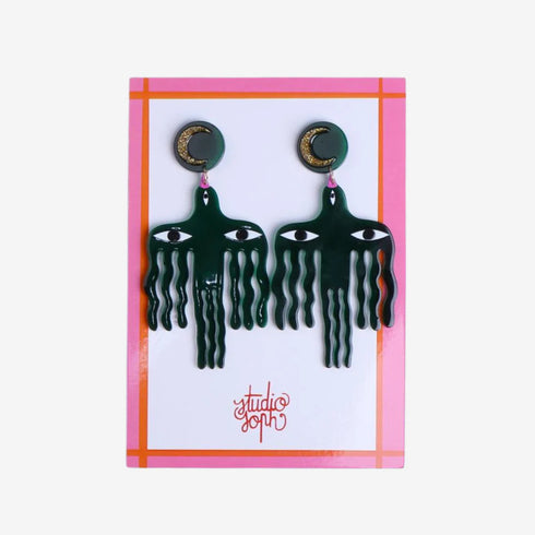 Big Birds Green Earrings-Studio Soph-Matakana Pharmacy