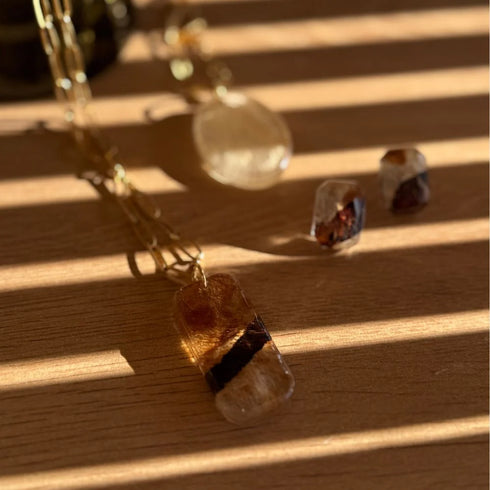 Necklace - Emeline - Rectangle Tapa-Koloa Jewellery-Matakana Pharmacy