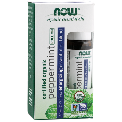 NOW Essential Oils Peppermint Essential Oil Blend, Organic Roll-On 10ml-NOW Supplements-Matakana Pharmacy