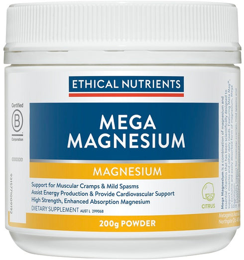 Mega Magnesium Citrus Powder 200g-Ethical Nutrients-Matakana Pharmacy