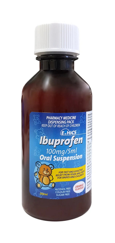 ETHICS Ibuprofen 100mg /5ml 200ml-Matakana Pharmacy