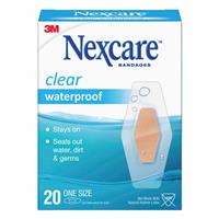 Clear Waterproof Bandages One Size 20 Pack-Nexcare-Matakana Pharmacy