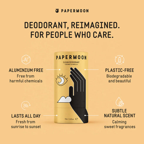 Coconut & Vanilla Natural Clean Deodorant-Papermoon-Matakana Pharmacy