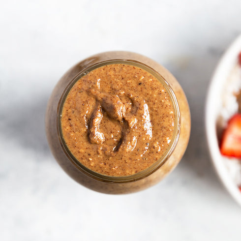 Almond Butter Smooth 500g, label showing the ingredients and nutrition panel