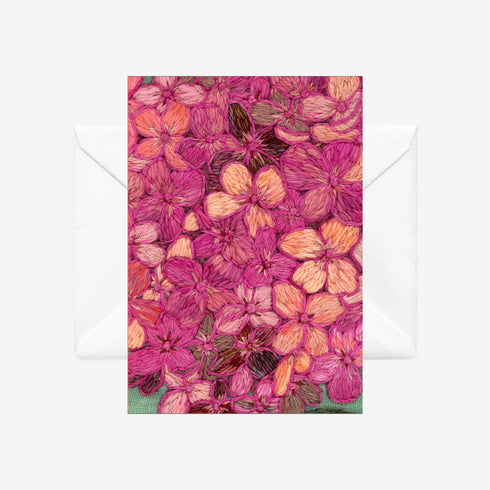Greeting Card - Garden Wanderings Hydrangea-Fluer Woods-Matakana Pharmacy