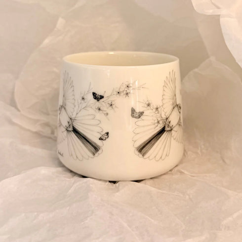 Mug - Fly With Me Piwaiwaka / Fantail-Katy Hayward-Matakana Pharmacy