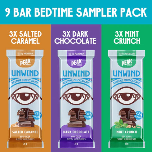 Chocolate Sample Pack Unwind 9 Pack-PEAK Chocolate-Matakana Pharmacy
