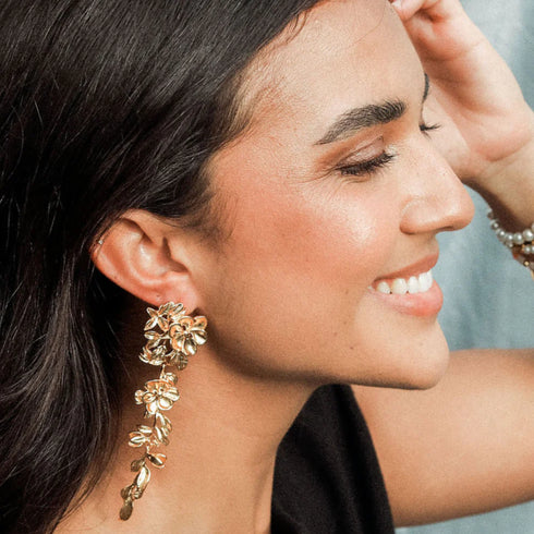 Floral Fall Earrings-Queen Of The Foxes-Matakana Pharmacy