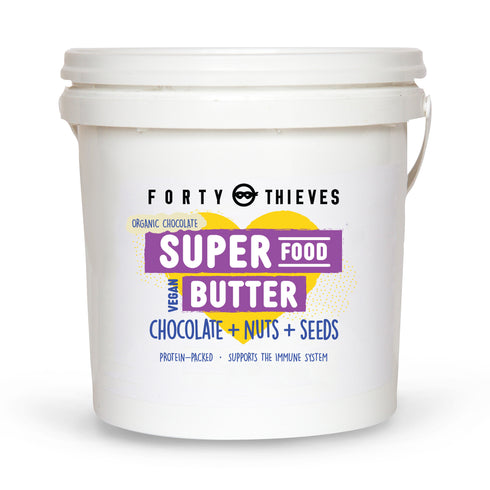 Super Food Butter: Chocolate, Nut & Seeds 2kg Catering Pail, front of the catering pail